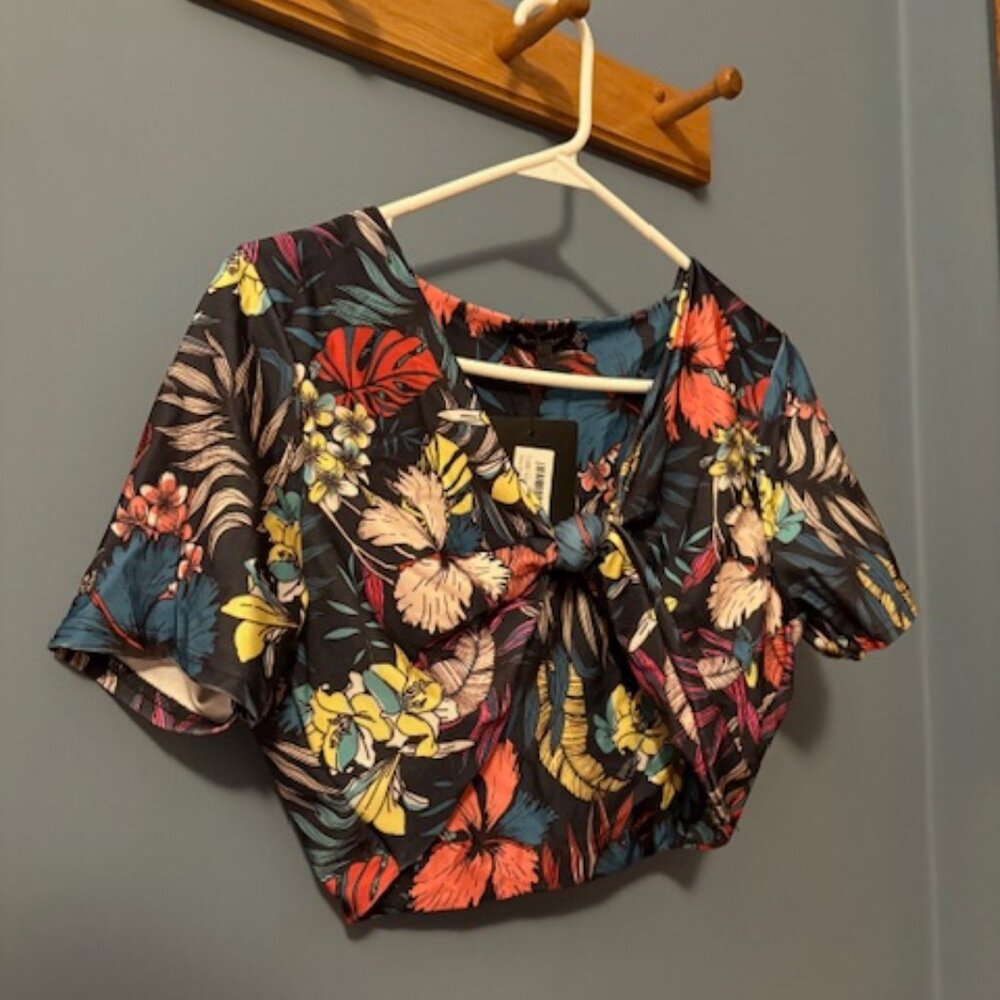 Tropical high-waist bikini